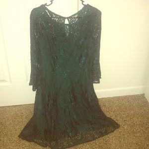 Lace bell sleeve cocktail dress